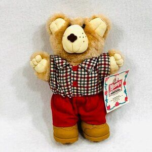 1986 Wendy's Furskins Bear Boone Plush Toy With Tag - Wendy's Collectible - NWT